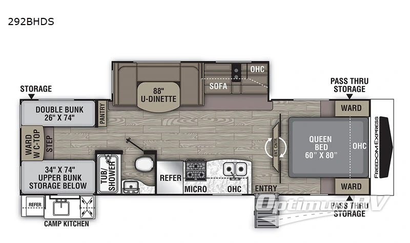 2020 Coachmen Freedom Express Ultra Lite 292BHDS RV Floorplan Photo