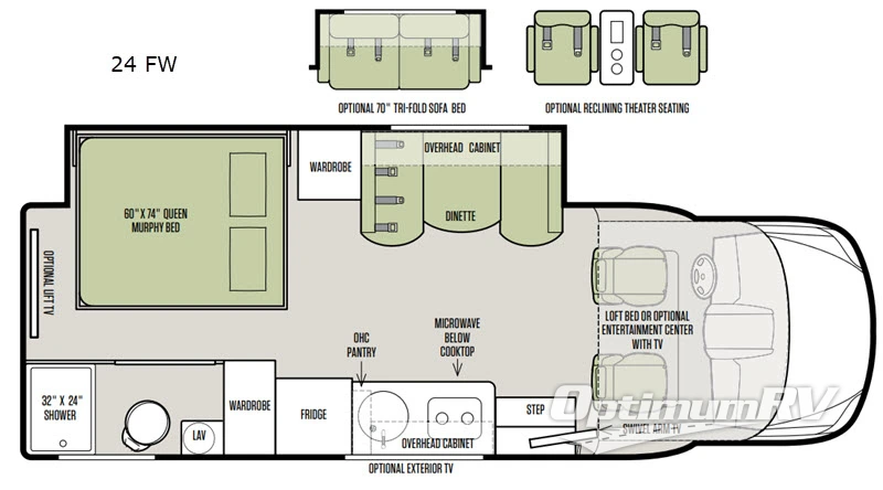 2019 Tiffin Wayfarer 24FW Floorplan Photo