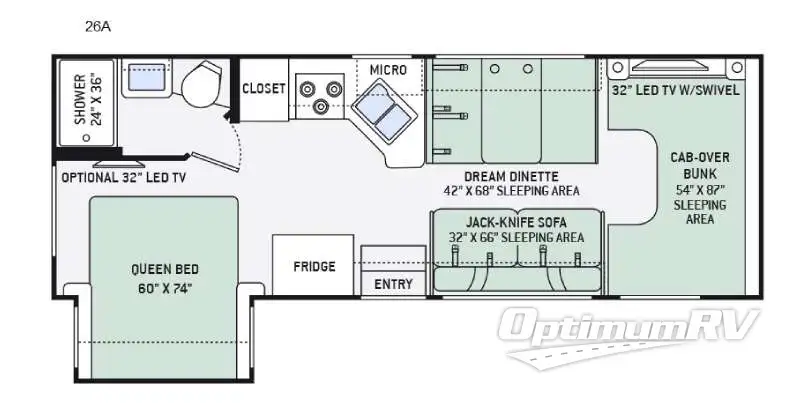 2016 Thor Chateau 26A RV Floorplan Photo