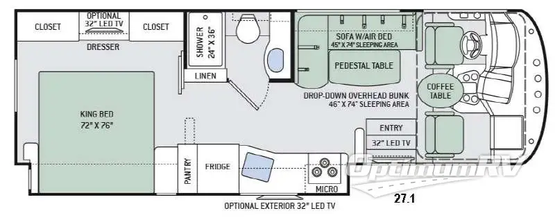 2016 Thor ACE 27.1 RV Floorplan Photo