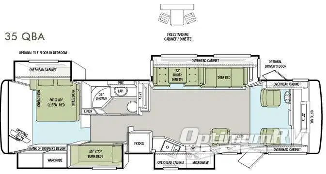 2012 Tiffin Allegro 35 QBA RV Floorplan Photo