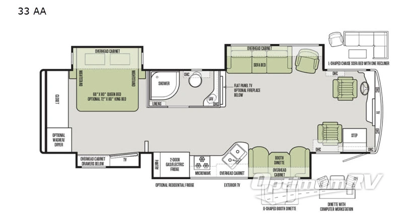 2019 Tiffin Allegro RED 33AA RV Floorplan Photo