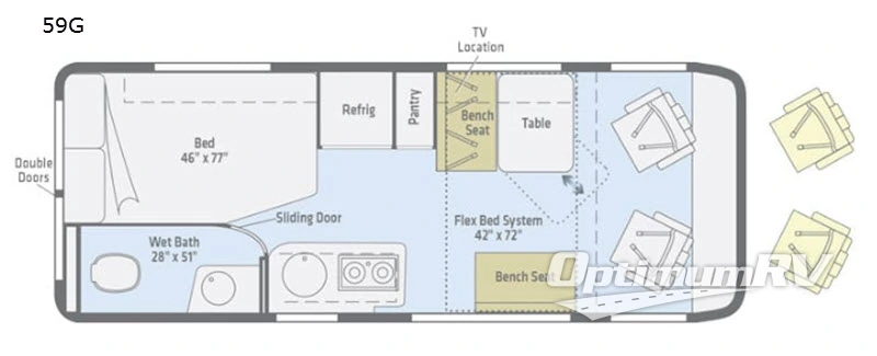 2019 Winnebago Travato 59G RV Floorplan Photo
