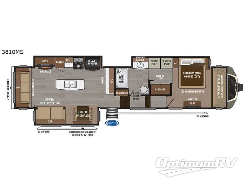2018 Keystone Montana 3810MS Floorplan Photo