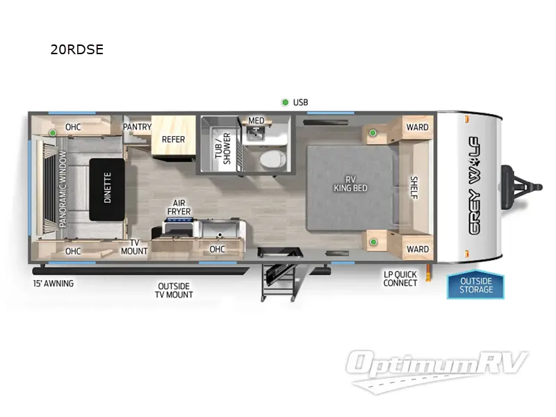 2025 Forest River Cherokee Grey Wolf 20RDSE Floorplan Photo