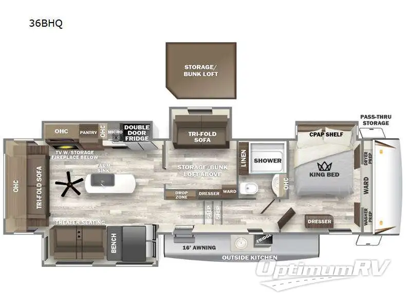 2023 Forest River Sabre 36BHQ RV Floorplan Photo
