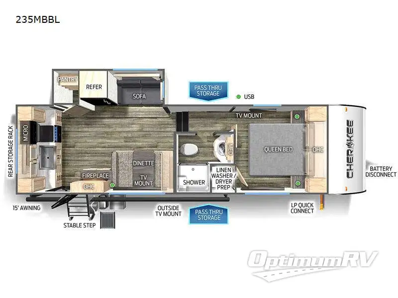 2024 Forest River Cherokee Black Label 235MBBL RV Floorplan Photo