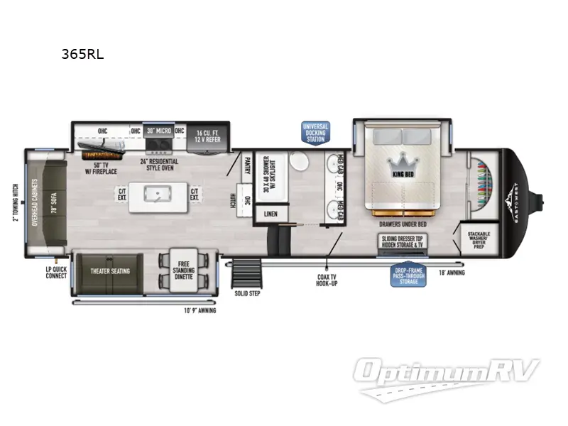 2027 East To West Ahara 365RL RV Floorplan Photo
