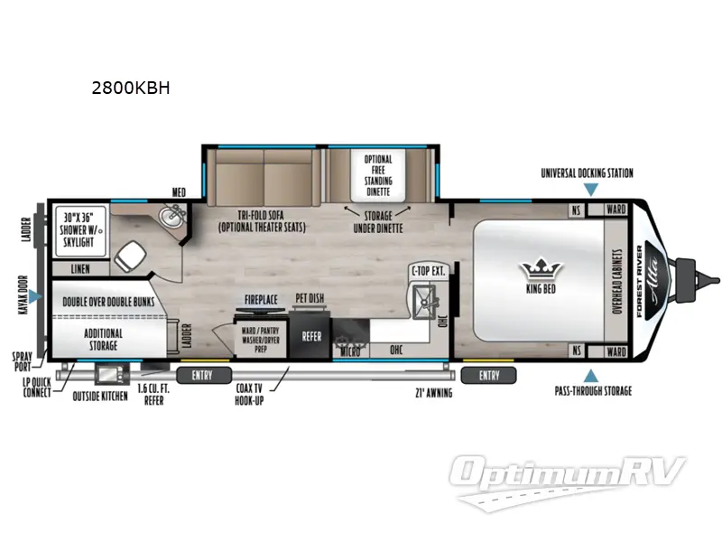 2026 East To West Alta 2800KBH Floorplan Photo