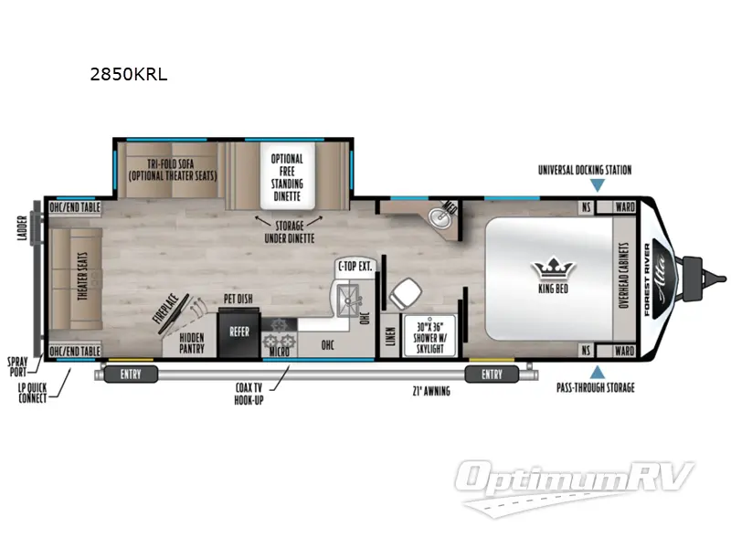 2026 East To West Alta 2850KRL Floorplan Photo