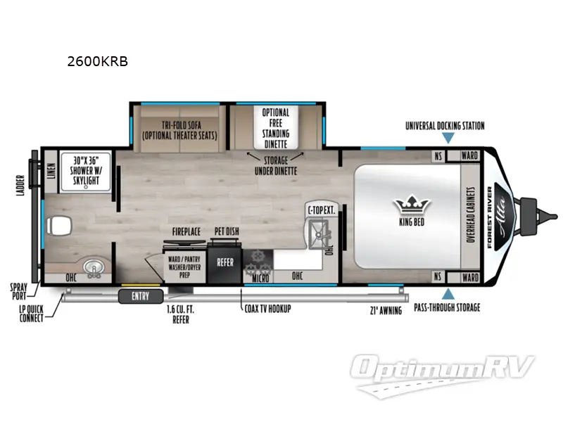 2026 East To West Alta 2600KRB Floorplan Photo
