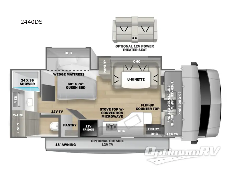 2025 Forest River Sunseeker Classic 2440DS Ford Floorplan Photo