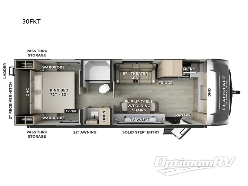 2026 Forest River Flagstaff Super Lite 30FKT RV Floorplan Photo
