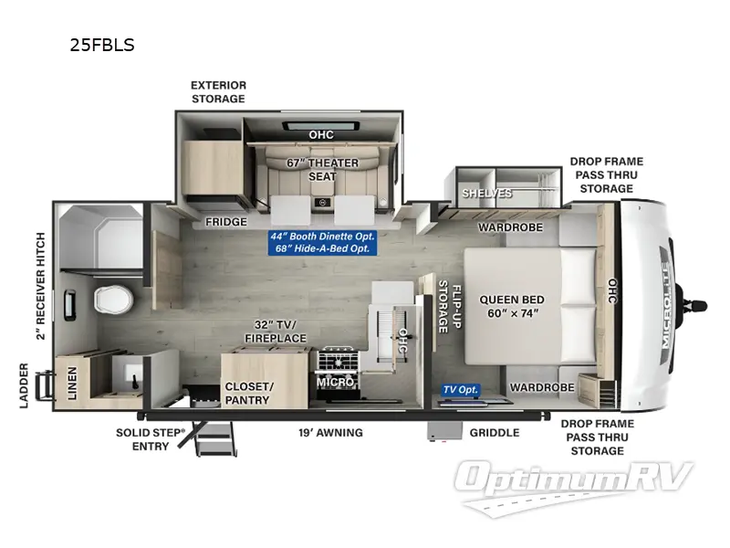 2025 Forest River Flagstaff Micro Lite 25FBLS Floorplan Photo