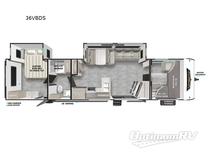 2024 Forest River Wildwood 36VBDS Floorplan Photo