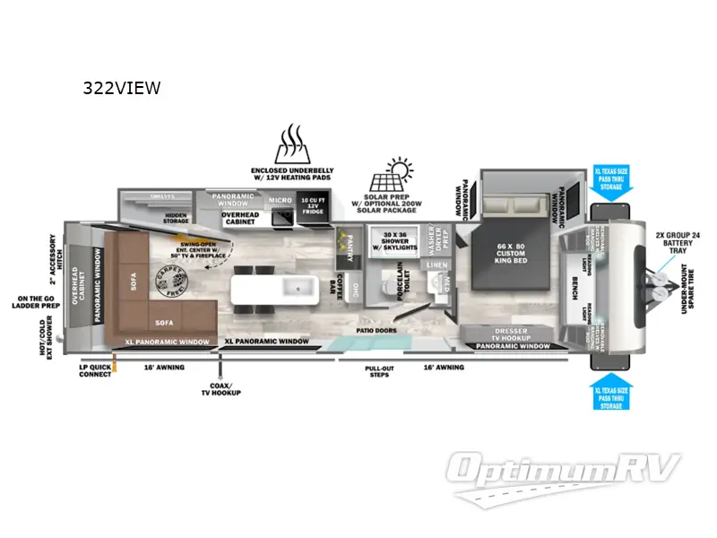 2025 Forest River Wildwood Heritage Glen 322VIEW Floorplan Photo