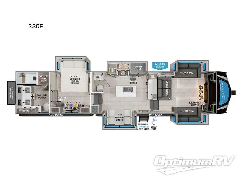 2026 Grand Design Solitude 380FL Floorplan Photo