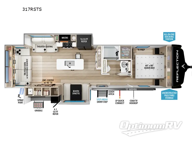 2026 Grand Design Reflection 317RSTS Floorplan Photo