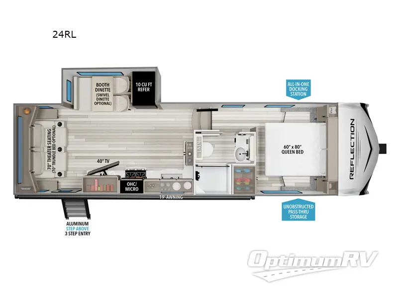 2025 Grand Design Reflection 100 Series 24RL Floorplan Photo