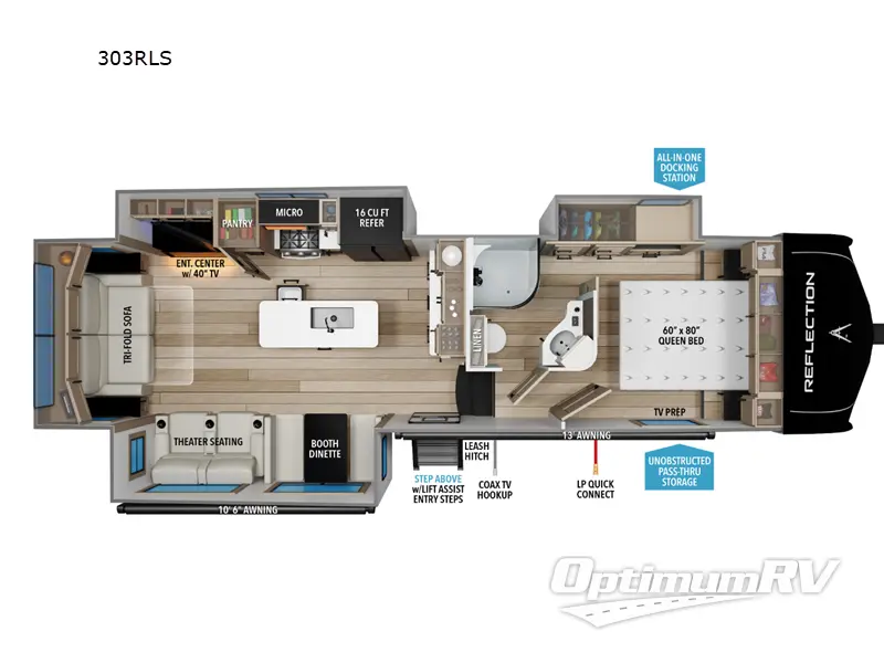2027 Grand Design Reflection 303RLS RV Floorplan Photo