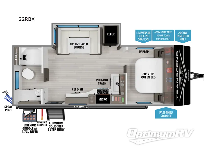 2026 Grand Design Transcend Xplor 22RBX Floorplan Photo