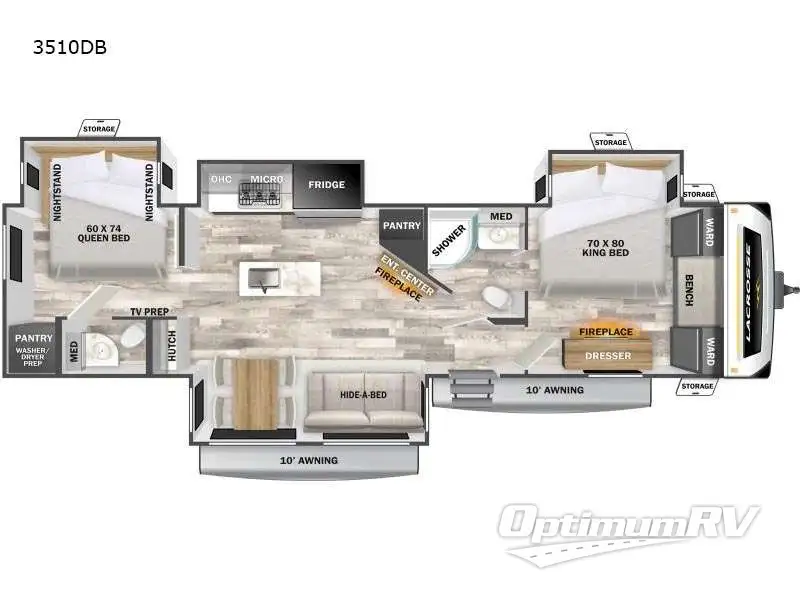 2026 Prime Time LaCrosse 3510DB Floorplan Photo
