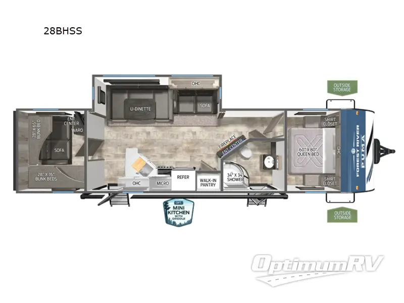 2025 Palomino Puma 28BHSS Floorplan Photo