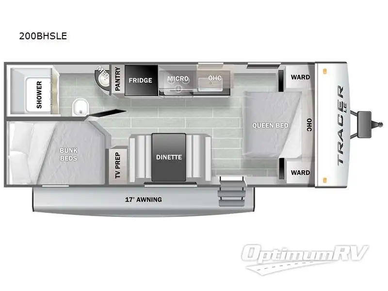 2022 Prime Time Tracer 200BHSLE Floorplan Photo