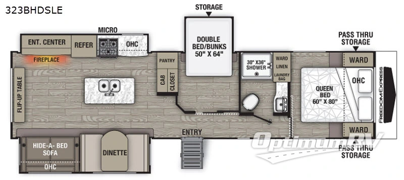 2020 Coachmen Freedom Express Liberty Edition 323BHDSLE RV Floorplan Photo