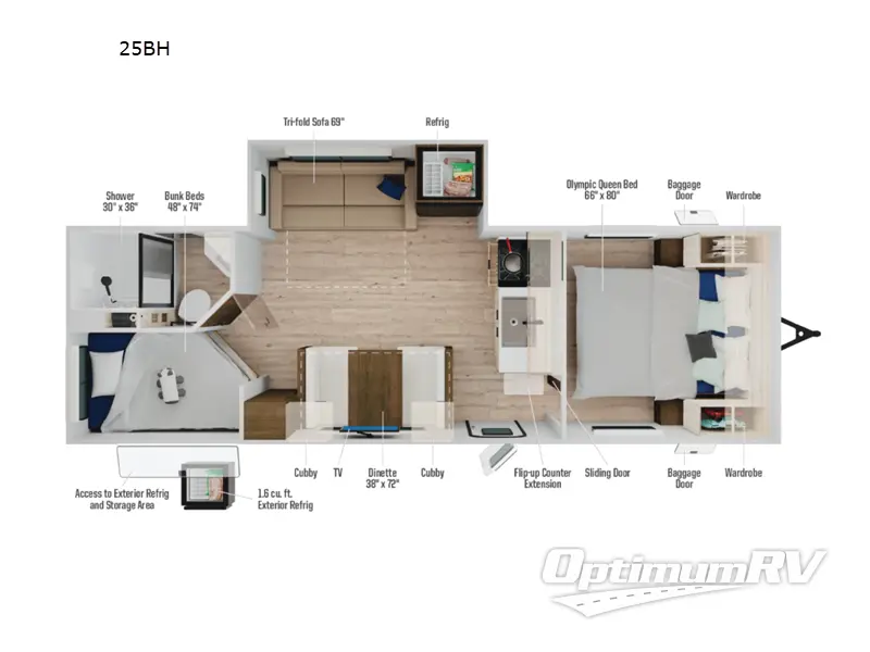 2027 Winnebago Access 25BH RV Floorplan Photo