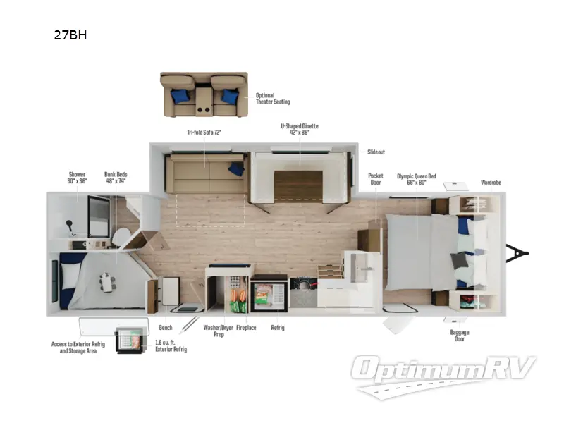 2027 Winnebago Access 27BH RV Floorplan Photo