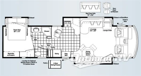 2008 Winnebago Adventurer 38J RV Floorplan Photo