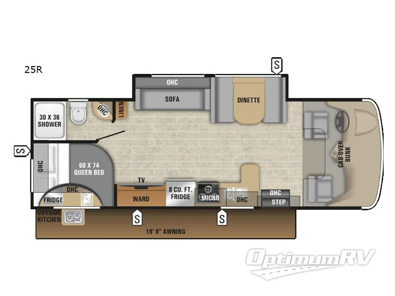 2019 Entegra Odyssey 25R RV Floorplan Photo