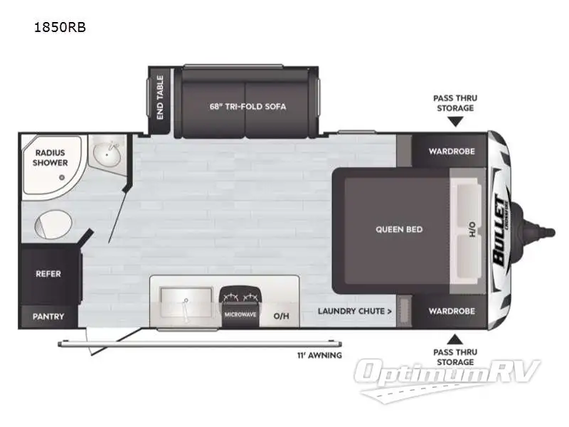 2022 Keystone Bullet Crossfire 1850RB Floorplan Photo