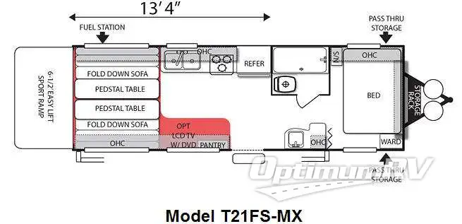 2010 Forest River Shockwave MX T21FS MX RV Floorplan Photo