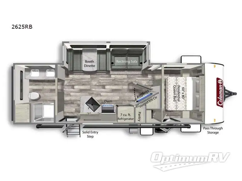 2023 Dutchmen Coleman Light 2625RB Floorplan Photo