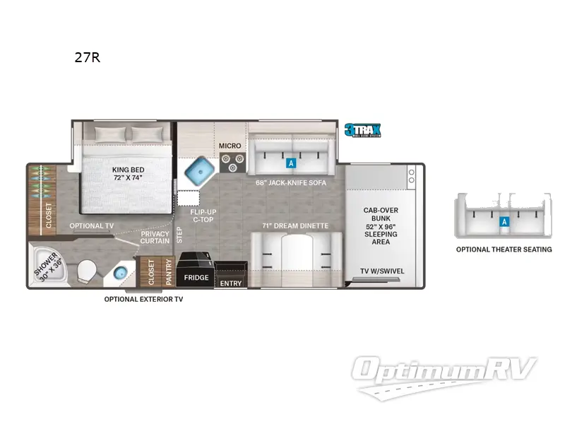 2023 Thor Chateau 27R RV Floorplan Photo