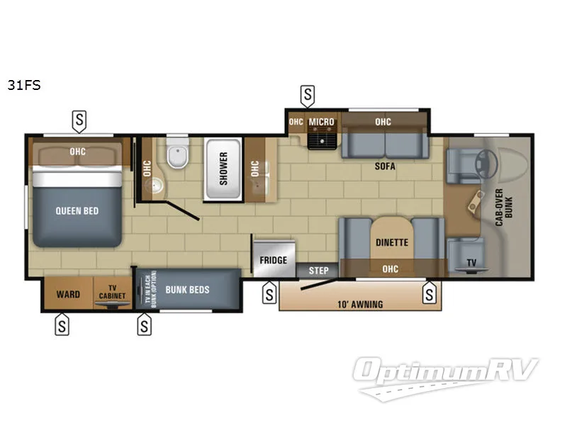 2018 Jayco Greyhawk 31FS Floorplan Photo