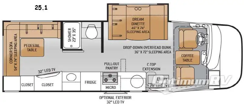 2015 Thor Vegas 25.1 RV Floorplan Photo
