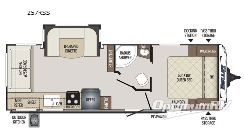 2020 Keystone Bullet 257RSS Floorplan Photo