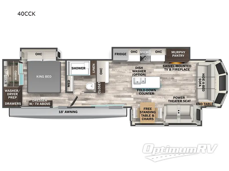 2023 Forest River Cedar Creek Cottage 40CCK RV Floorplan Photo