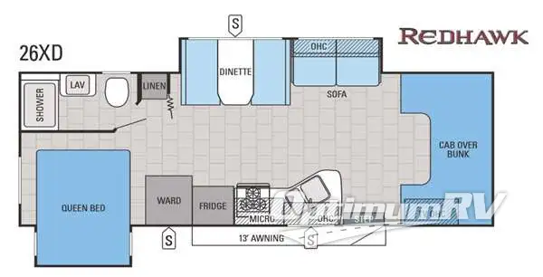 2016 Jayco Redhawk 26XD RV Floorplan Photo