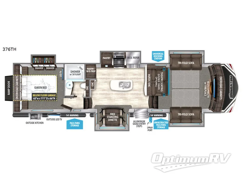 2017 Grand Design MOMENTUM 376TH Floorplan Photo