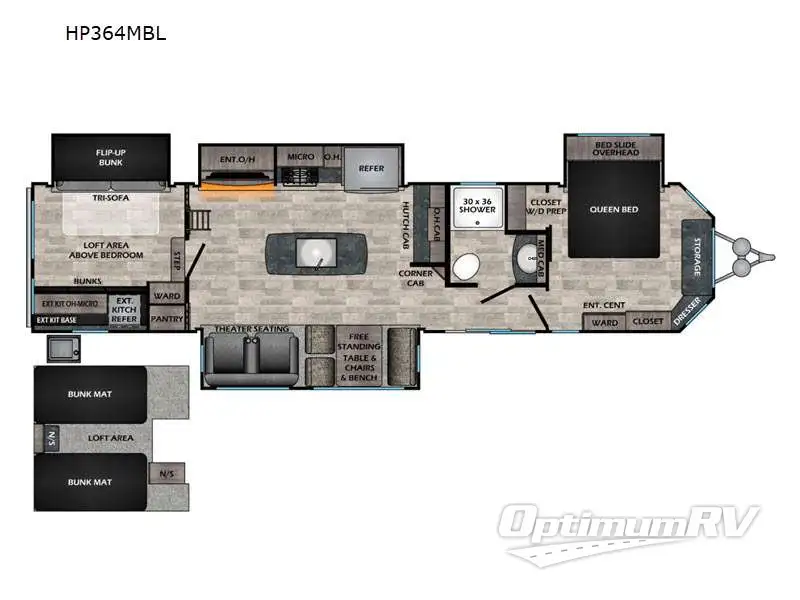 2023 CrossRoads Hampton HP364MBL RV Floorplan Photo