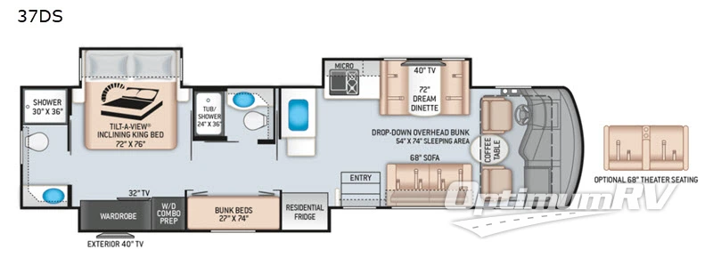 2020 Thor Challenger 37DS Floorplan Photo