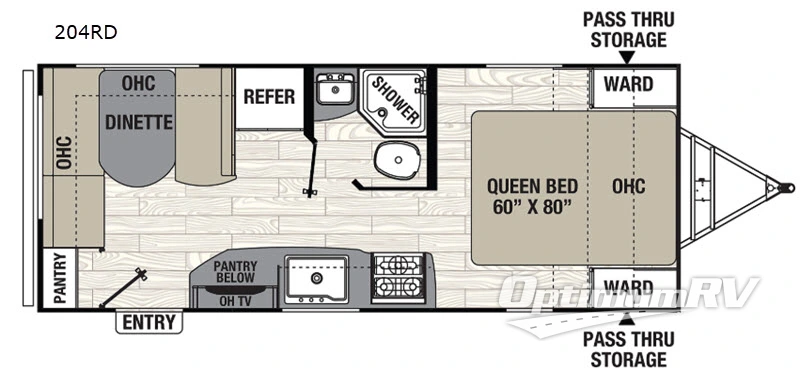 2019 Coachmen Freedom Express Ultra Lite 204RD RV Floorplan Photo