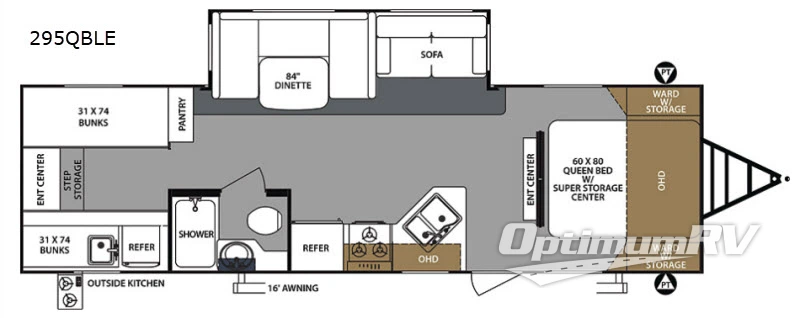 2018 Forest River Surveyor 295QBLE RV Floorplan Photo