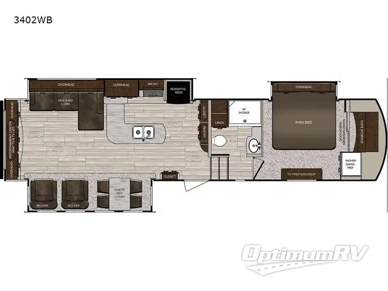 2021 Prime Time Sanibel 3402WB Floorplan Photo
