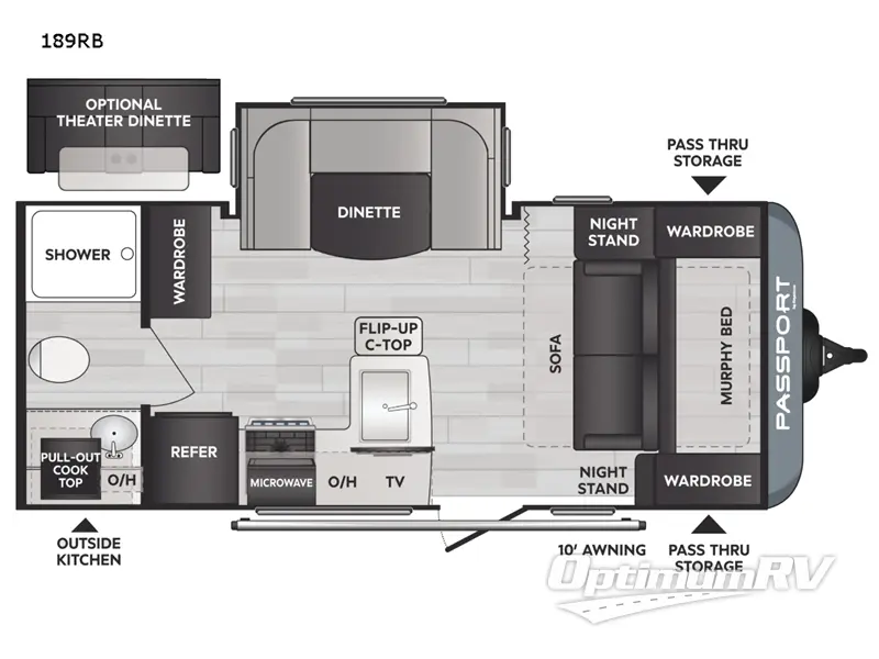 2022 Keystone Passport SL 189RB RV Floorplan Photo