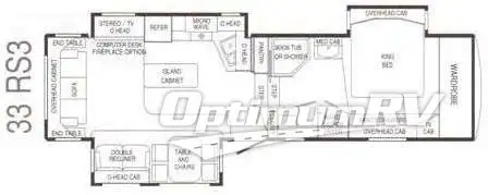 2005 DRV Luxury Suites Mobile Suites 33RS3 RV Floorplan Photo